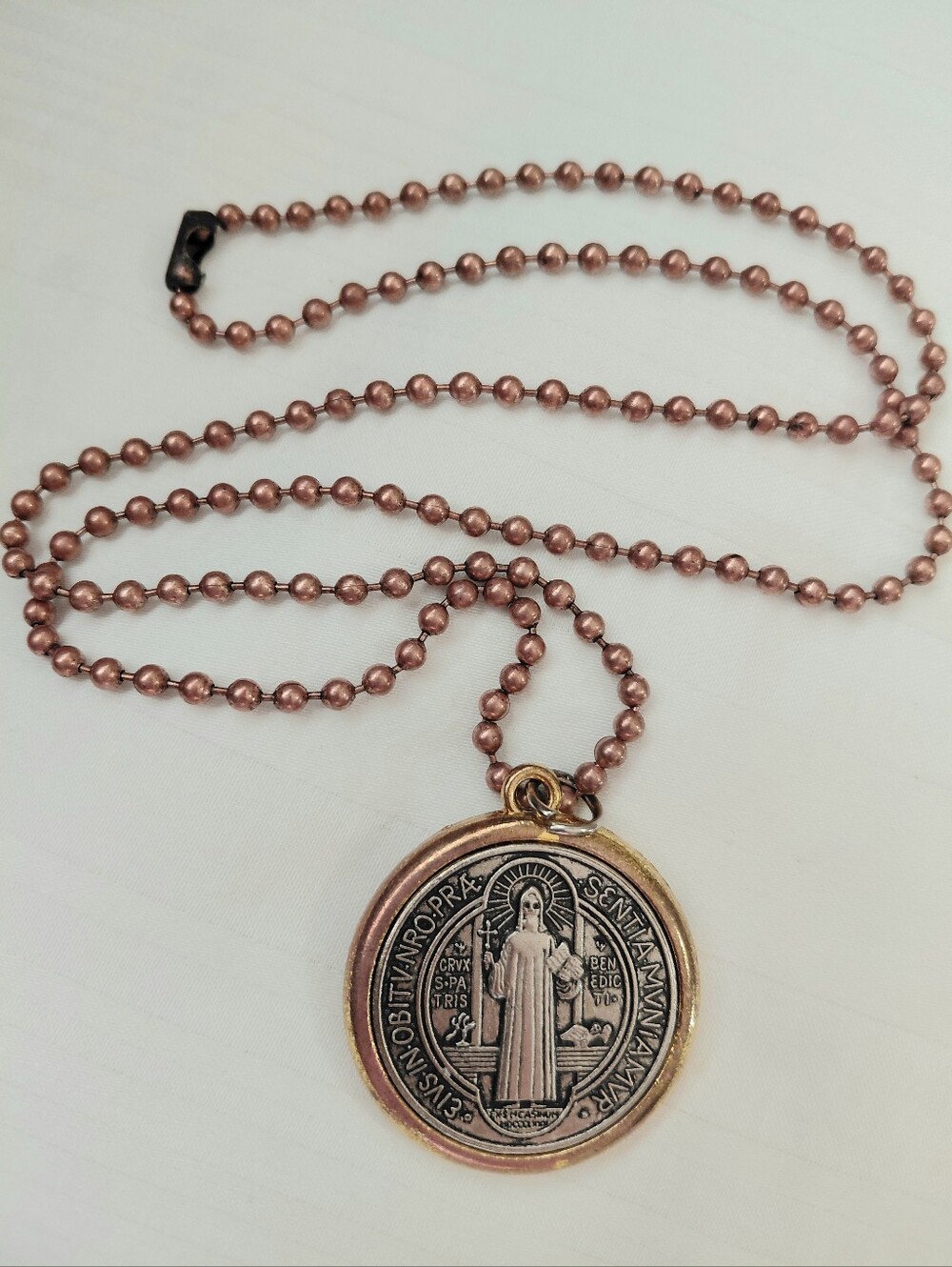 Catholic Saint Benedict Necklace Gold Copper Silver